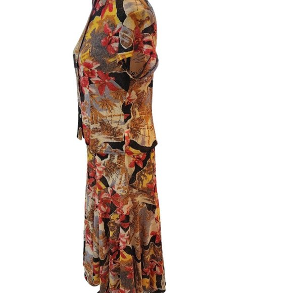 Women's loose skirt and blouse with floral print. Size M - Picture 10 of 14